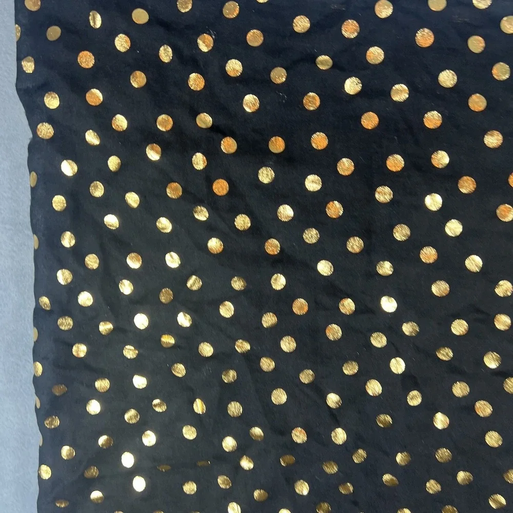 Black Gold Polka Dot Fabric Sheer Lightweight Metallic Dots 33